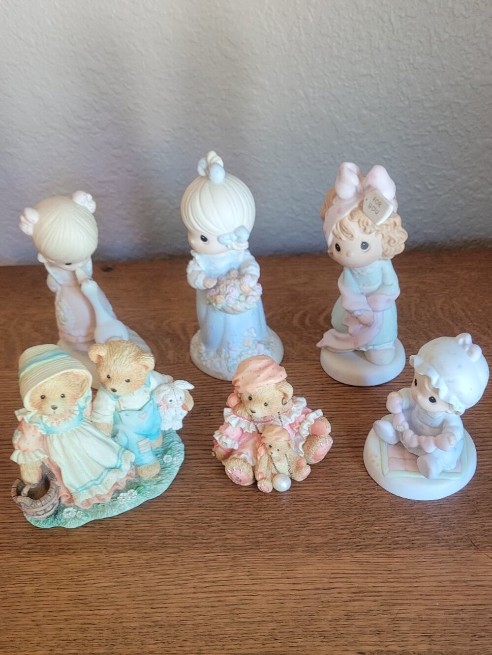 6 Vintage Precious Moments Figurines and Cherished Teddies